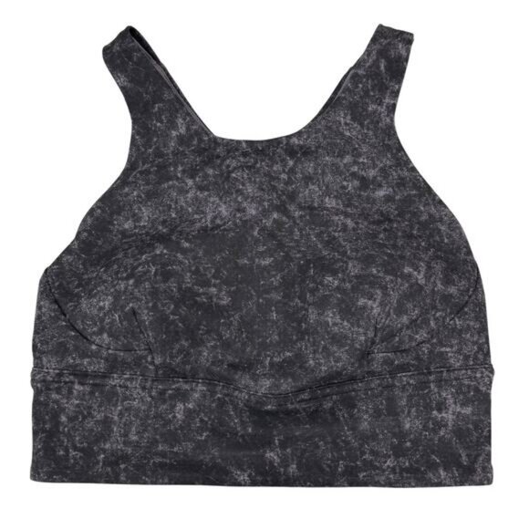 LULULEMON Wunder Train Longline Bra Size 4 Denim Wash Print Dusky Lavender Black - Picture 4 of 8